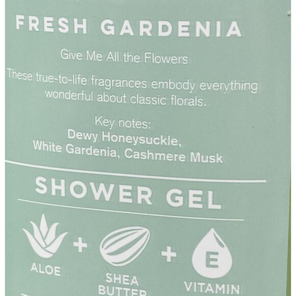 Set of 2 Bath & Body Works Fresh Gardenia Shower Gel Honeysuckle Aloe Shea 10 oz - Picture 3 of 3